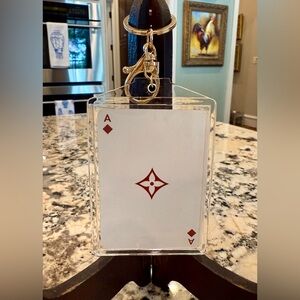 Authentic Louis Vuitton Playing Card Keychain or Accessory - Ace of Diamonds